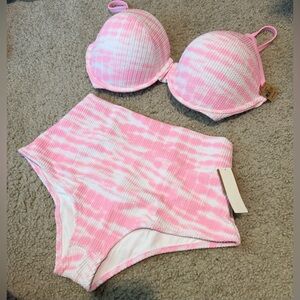 Victoria's Secret Pink and White Bikini Set